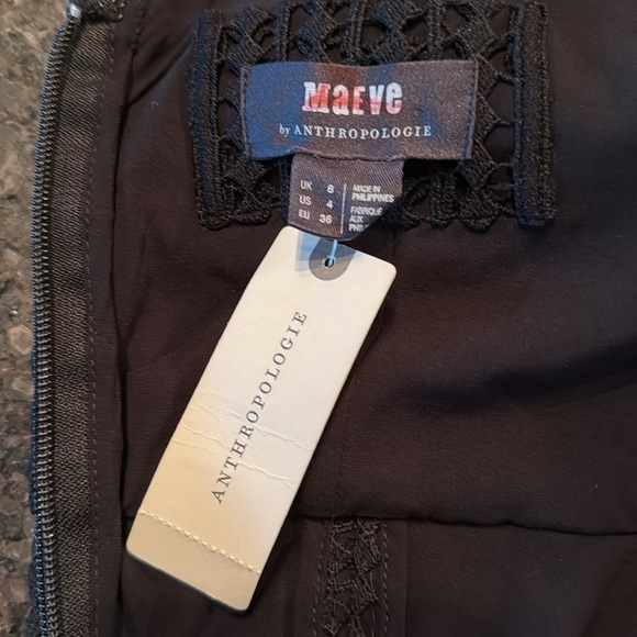 NWT Anthropologie Maeve Taleen Black Lace V Neck Cocktail - Picture 9 of 10